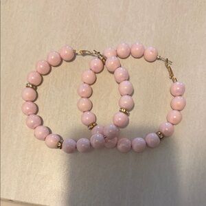 Chic Pink Beaded Bracelet Set